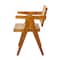 Brown Teak Wood Modern Accent Chair, 20" x 19" x 30"